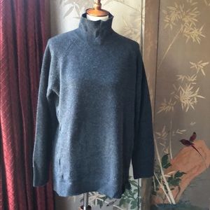 Garnet Hill Charcoal Grey Cashmere Sweater XL